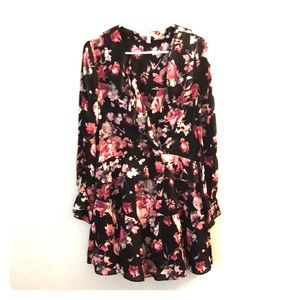 Joie Floral Tiered Silk Ruffle Dress - L